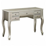 Featuring Stool and Mirror Silver Vanity Set,