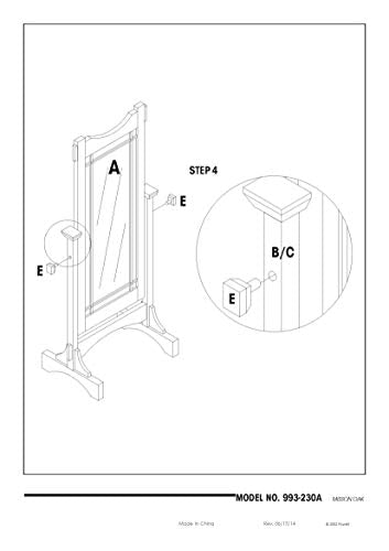 Mission Oak Cheval Mirror with Adjustable Tilt