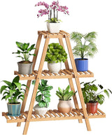 Bamboo Plant Stand For Indoor Tiered Plant Shelf 3 Tier 8 Flower Holder