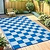 Outdoor Rug 9x12 Waterproof for Patio Clearance,Large Plastic Straw Mat