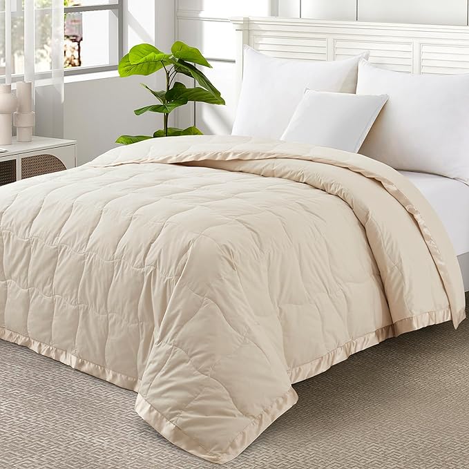 King Size Blanket - Soft Lightweight Feather Down Blanket, 600 Thread Count