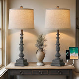 Oneach Vintage Table Lamps with Dual USB Port