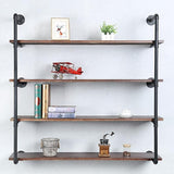 Industrial Pipe Shelving Wall Mounted,48in Rustic Metal Floating Shelves