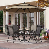 Patio Umbrella, 59"x35.4" Rectangle Metal Dining Table