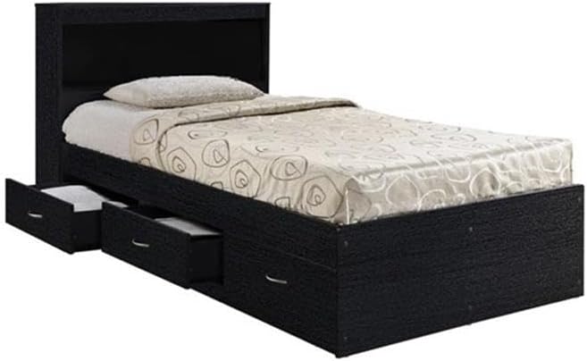 Bed with 3 Drawers in Mahogany
