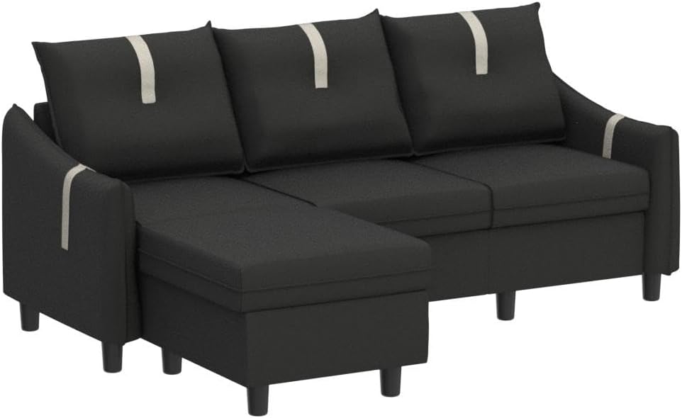 80" Sectional Sofas for Living Room, 3 Seat L Shaped Couch with Reversible