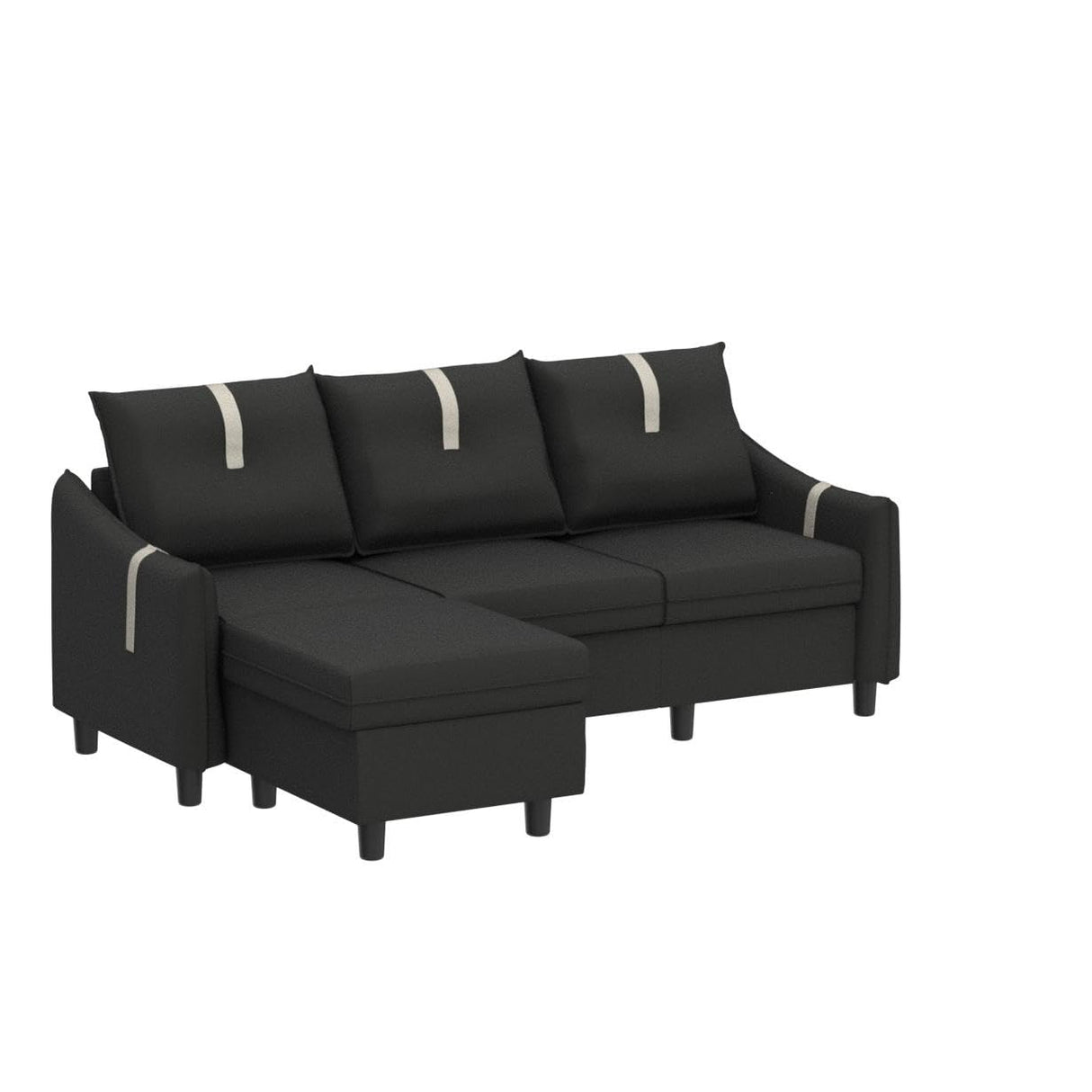 80" Sectional Sofas for Living Room, 3 Seat L Shaped Couch with Reversible