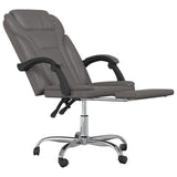 Reclining Office Chair Gray Faux Leather (15.15 KG/33.33 LBS)