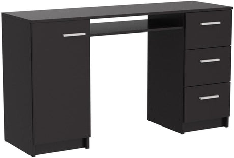 Computer Desk with 3 Drawers, 1 Door and 1 Storage Shelf,