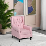 Velvet Accent Chair, Push Back Recliner Chair, Wingback Arm Chair for Living Room/Bedroom/Home