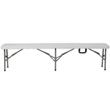 Atlas 11''W x 72"L Bi-Fold Granite White Folding Bench with Carrying