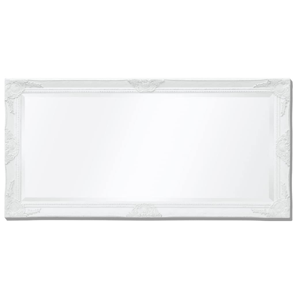 Classic Wall Mirror, White 47.2"x23.6", Baroque Style Wooden Frame