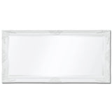 Classic Wall Mirror, White 47.2"x23.6", Baroque Style Wooden Frame