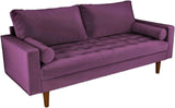 Womble Modern Velvet Upholstered Living Room Diamond Tufted Chesterfield Sofa