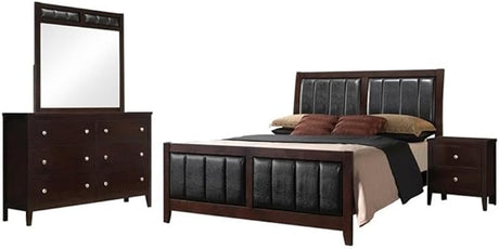 Carlton California King Bed 4-Piece Set, Cappuccino