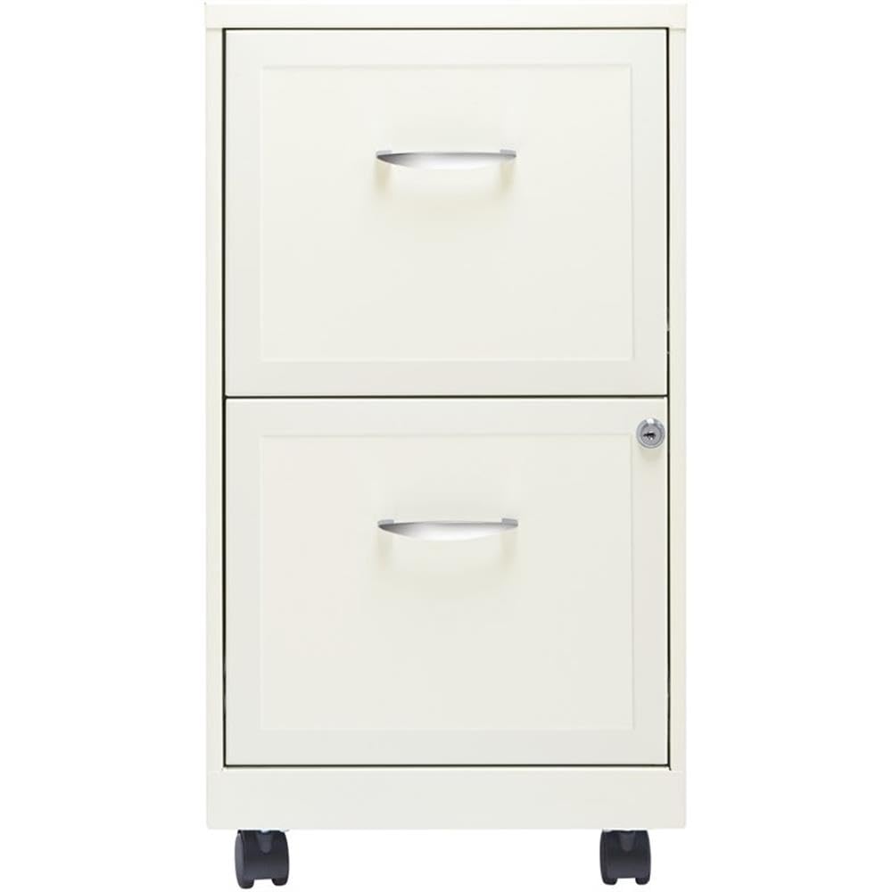 2-Drawer Contemporary Metal Mobile Vertical File Cabinet in White