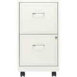 2-Drawer Contemporary Metal Mobile Vertical File Cabinet in White