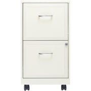 2-Drawer Contemporary Metal Mobile Vertical File Cabinet in White