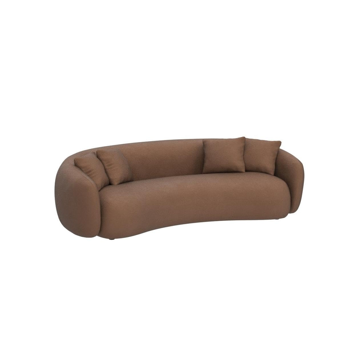 101" Modern Oversized Curved Sofa, Back Upholstered Boucle Couch