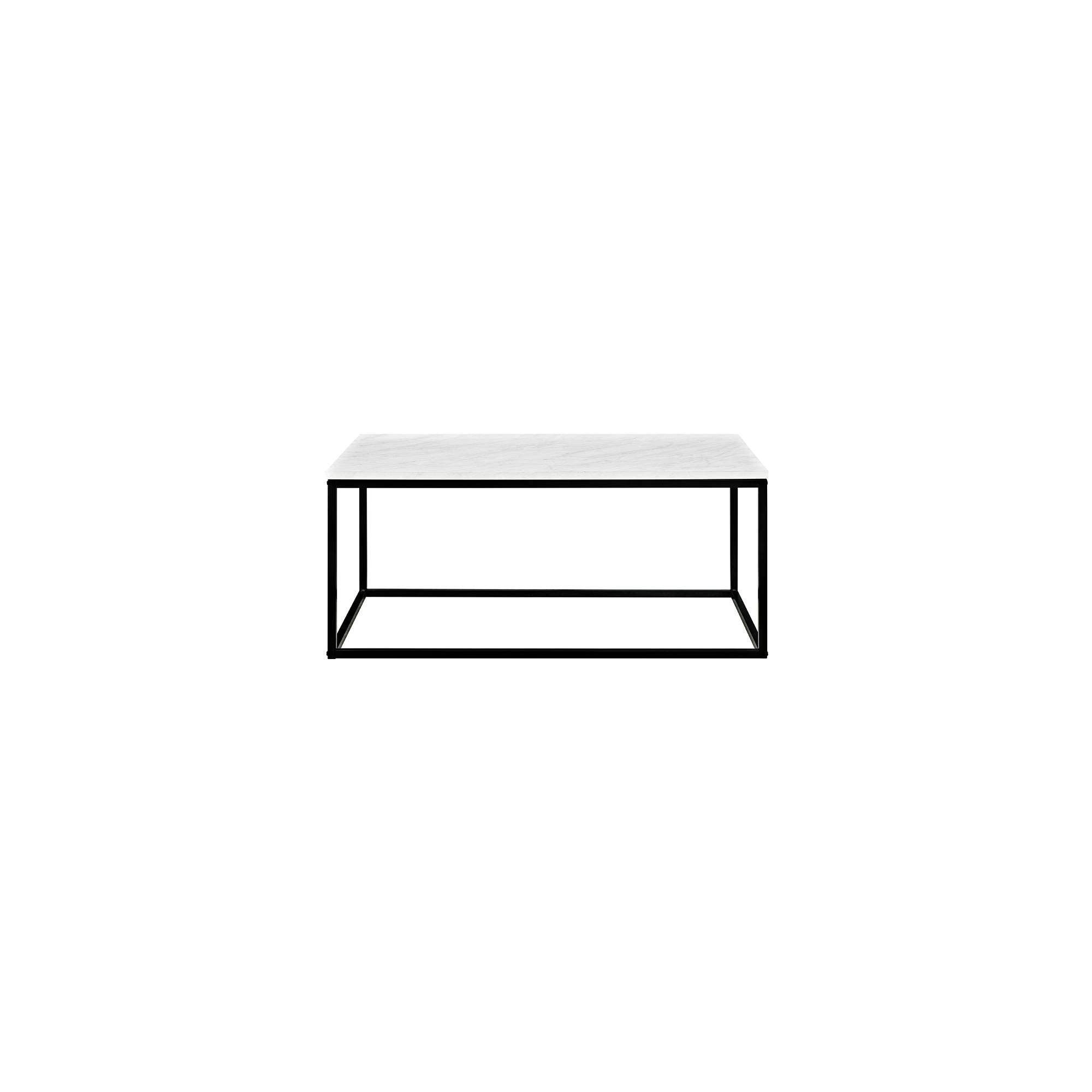 Modern Marble and Metal Frame Open Rectangle Coffee Accent Table Living Room Ottoman