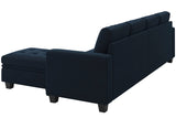 Velvet Reversible Sectional Sofa with Chaise Convertible