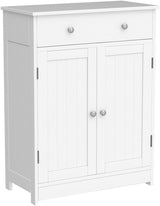 Free Standing Bathroom Cabinet with 1 Drawer 2 Doors and Adjustable Shelf, Wooden