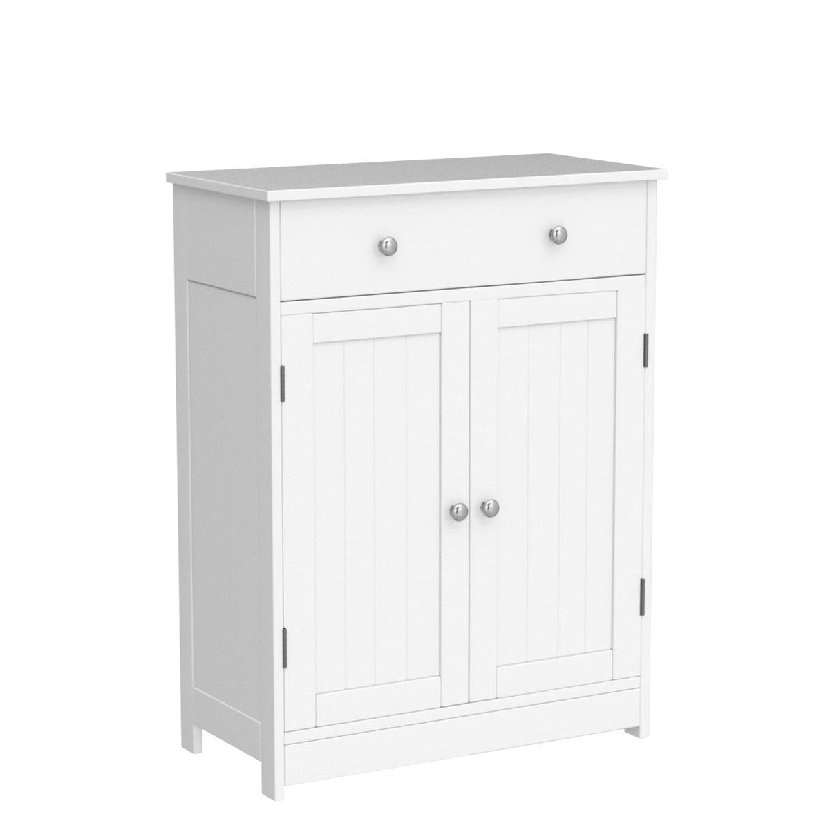 Free Standing Bathroom Cabinet with 1 Drawer 2 Doors and Adjustable Shelf, Wooden