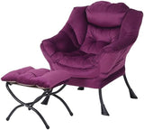 Modern Chair with Folding Footrest Lounge Accent Chai