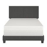 Sleep Sync Tivoli Charcoal Linen Upholstered Platform Bed Frame in Four Sizes Full Glam, Modern & Contemporary