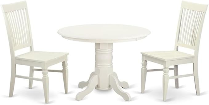 SHWE5-BLK-W 5 Piece Dining Room Furniture Set Includes a Round Dining Table