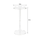Acrylic Drink End Table, Clear Drink Table for Small Spaces with Anti-Slip Pads