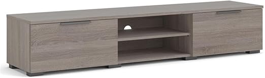 67" Modern TV Stand with Storage in Black Matte