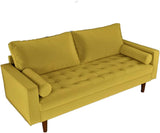 Womble Modern Velvet Upholstered Living Room Diamond Tufted Chesterfield with Gleaming Nailheads