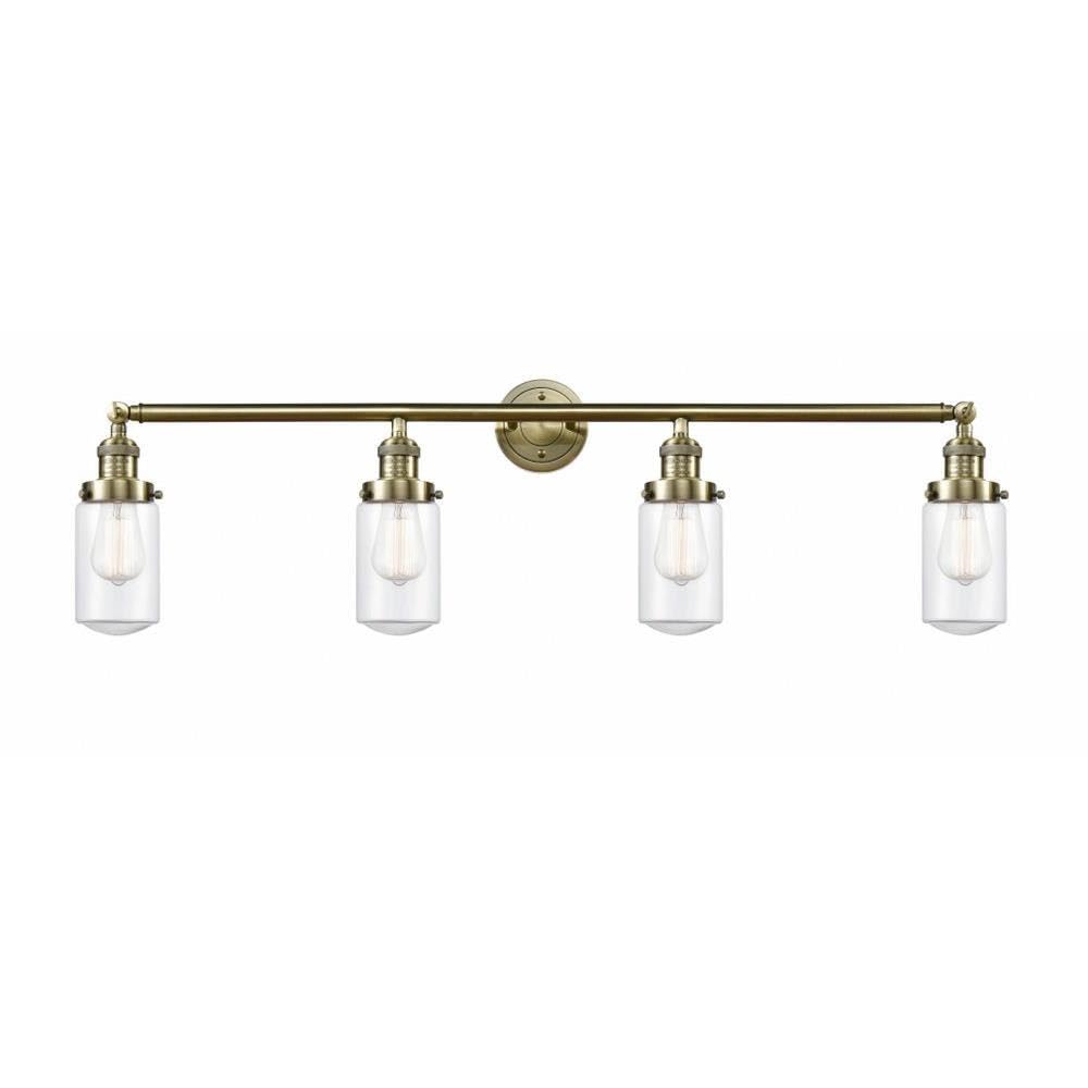 Dover - 4 Light Bath Vanity in Traditional Style-10.75 Inches Tall and 43 Inches Wide-Antique Brass Finish-Clear Glass C
