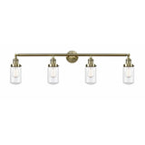 Dover - 4 Light Bath Vanity in Traditional Style-10.75 Inches Tall and 43 Inches Wide-Antique Brass Finish-Clear Glass C