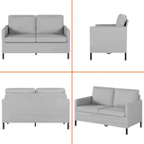 51" W Loveseat Sofa Modern Upholstered Sofas Couch with 2 Pillows Linen Fabric Love Seats Couches for Living Room, Bedroom, Apartment and Small Space (Light Grey)