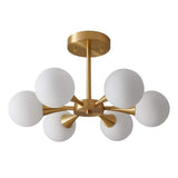 Lighting Brushed Gold Sputnik Flush Mount Ceiling Light Mid Century Modern Overhead