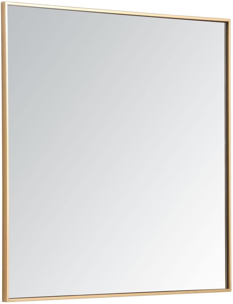 Eternity 36" Square Contemporary Metal Frame Mirror in Black