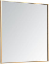 Eternity 36" Square Contemporary Metal Frame Mirror in Black