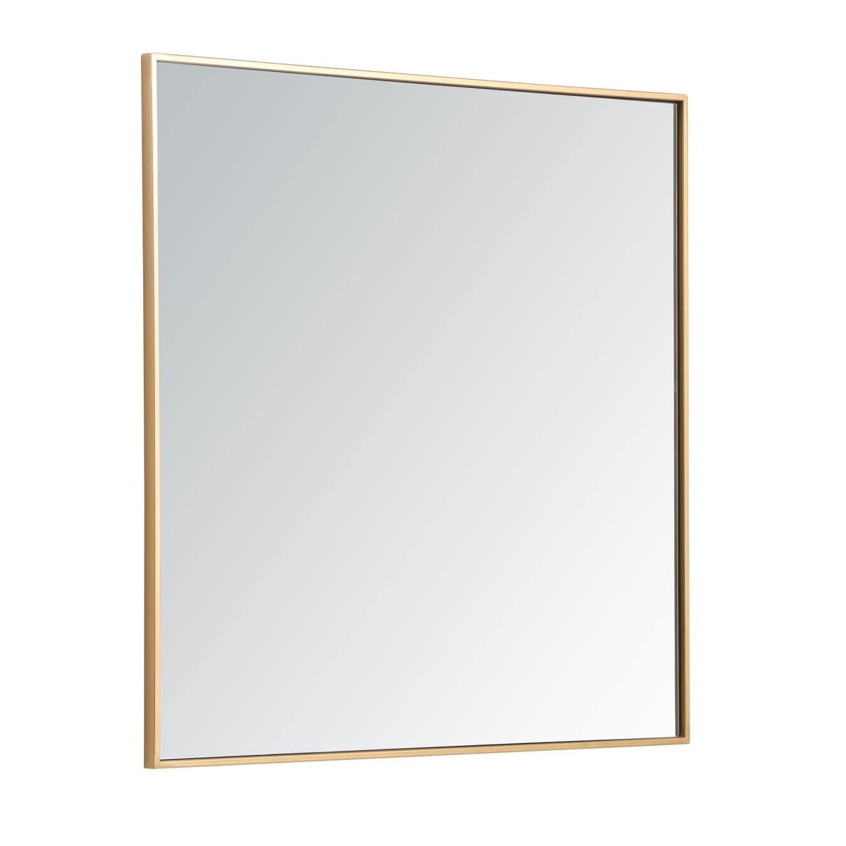 Eternity 36" Square Contemporary Metal Frame Mirror in Black