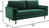 valour Performance Velvet Upholstered Tufted Sofa, Green