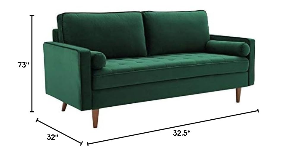 valour Performance Velvet Upholstered Tufted Sofa, Green