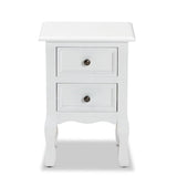 Caelan Classic and Traditional White Finished Wood 2-Drawer Nightstand