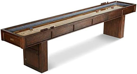 9ft Wentworth Shuffleboard Table with Scratch-Resistant Black Playfield and 8-Puck Set