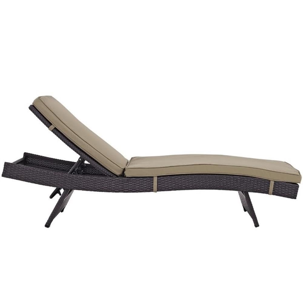 2 Piece Adjustable Patio Chaise Lounge Set in Mocha
