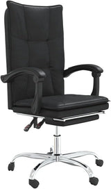 Reclining Office Chair Black Faux Leather (15.35 KG/33.77 LBS)