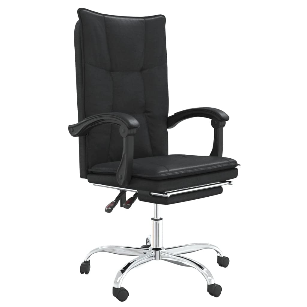 Reclining Office Chair Black Faux Leather (15.35 KG/33.77 LBS)