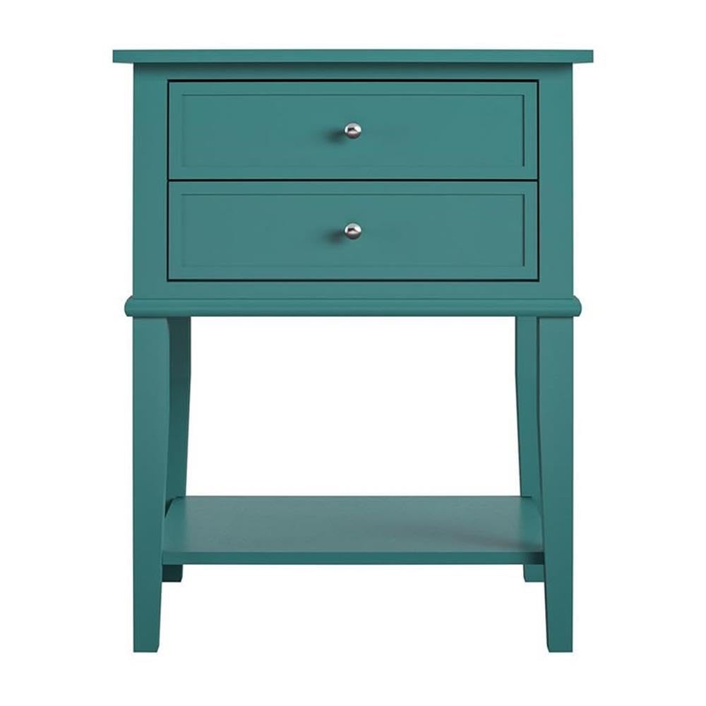 Franklin Accent Table with 2 Drawers, Emerald