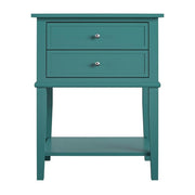 Franklin Accent Table with 2 Drawers, Emerald