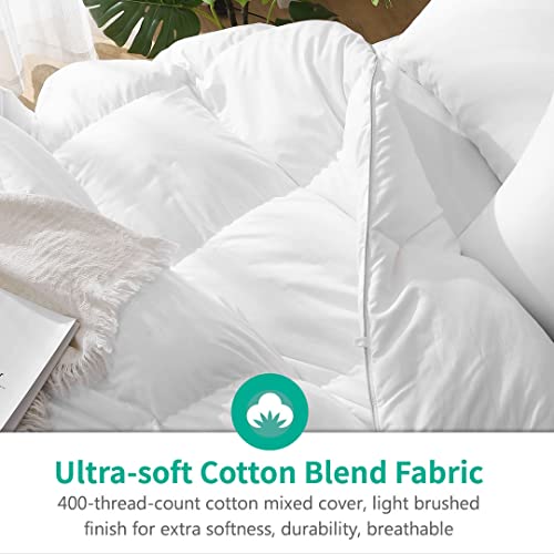 APSMILE Heavyweight Full/Queen Feathers Down Comforter for Colder Weather/Sleeper, Ultra-Soft Hotel Collection Down Duvet Insert, 46oz Fluffy Thick Winter Down Comforter(90x90, White)